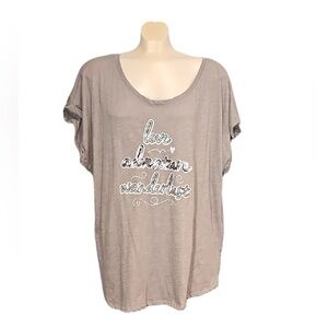 🍄 My Style Women's Casual Gray T-Shirt, Size 3X